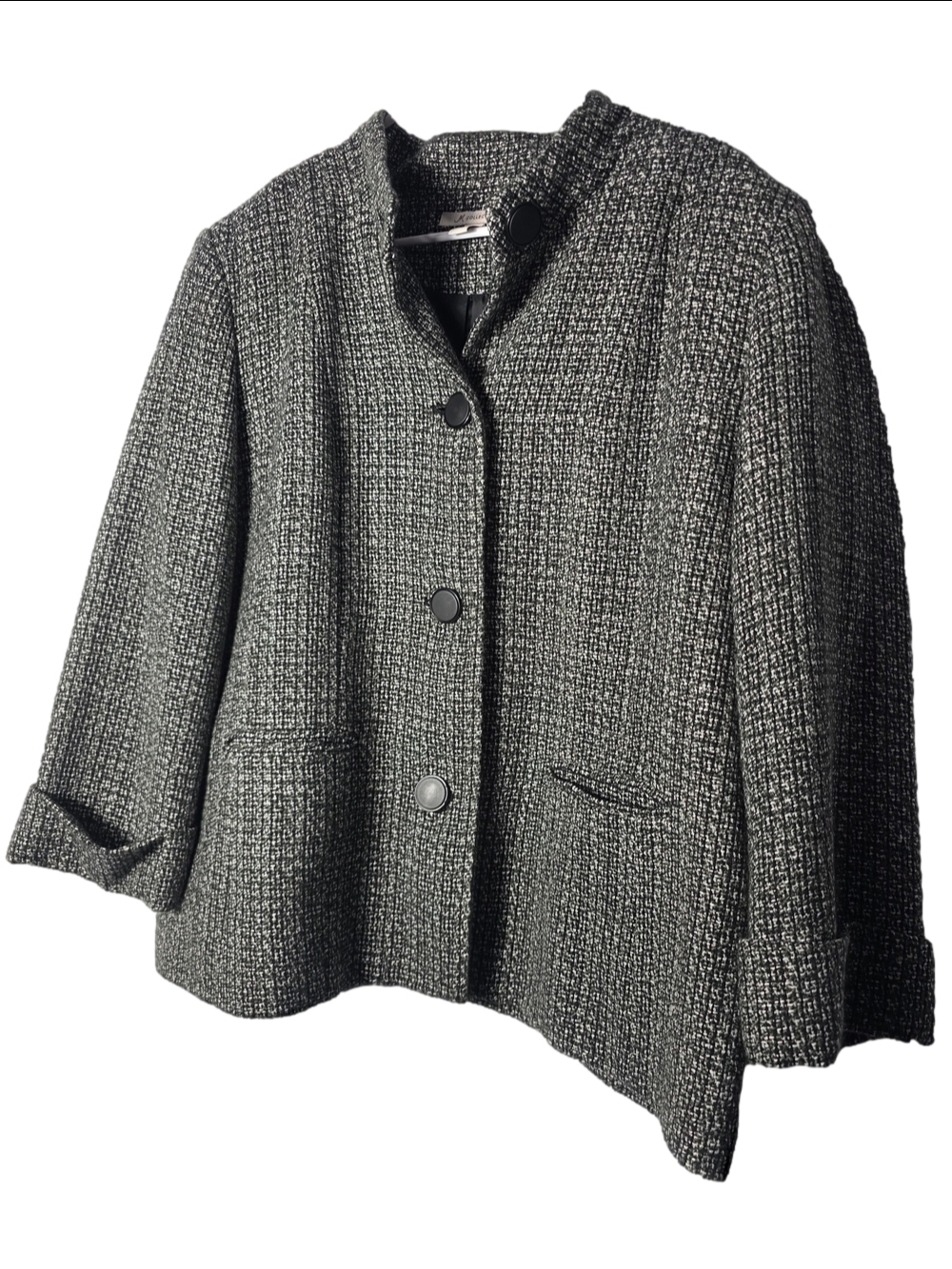 JM Collection Black and White Bouclé Blazer Vintage Y2K